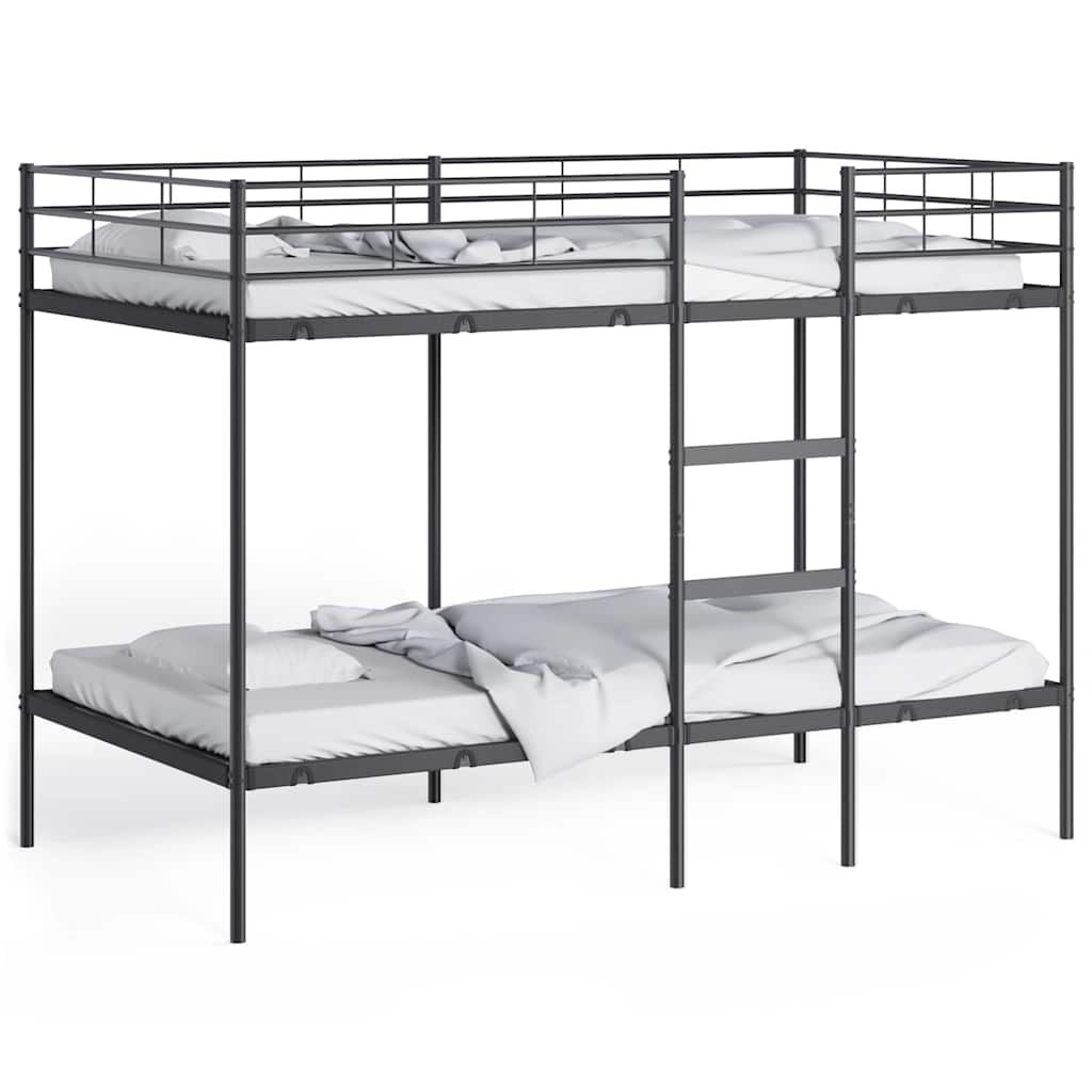vidaXL Κουκέτα χωρίς στρώμα Μαύρο 107x203 cm Ατσάλι