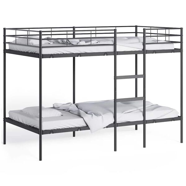 vidaXL Κουκέτα χωρίς στρώμα Μαύρο 107x203 cm Ατσάλι