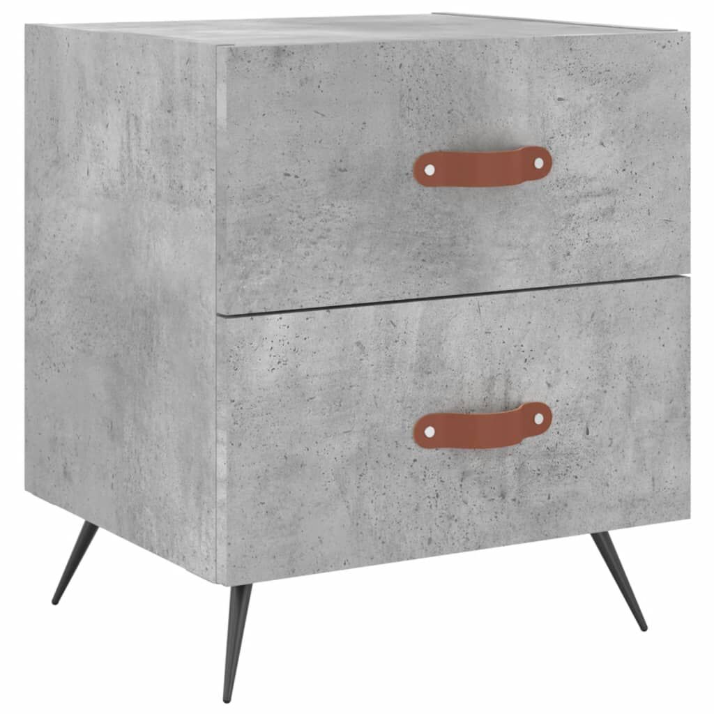 vidaXL Κομοδίνο Γκρι Σκυροδ. 40 x 35 x 47,5 εκ. από Επεξεργασμένο Ξύλο