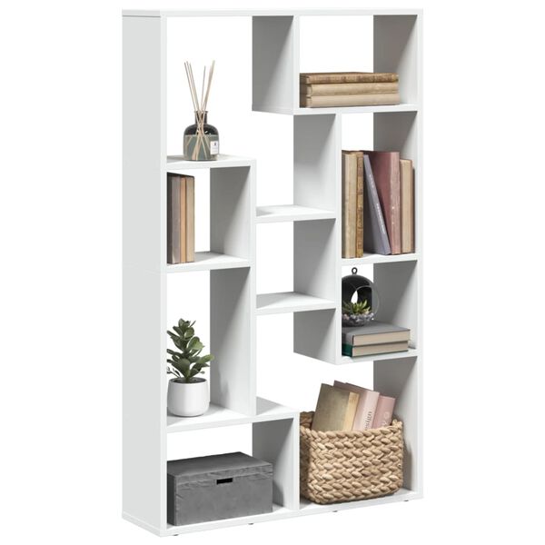 vidaXL Βιβλιοθήκη Λευκή 72x20x120 εκ. από Επεξεργασμένο Ξύλο