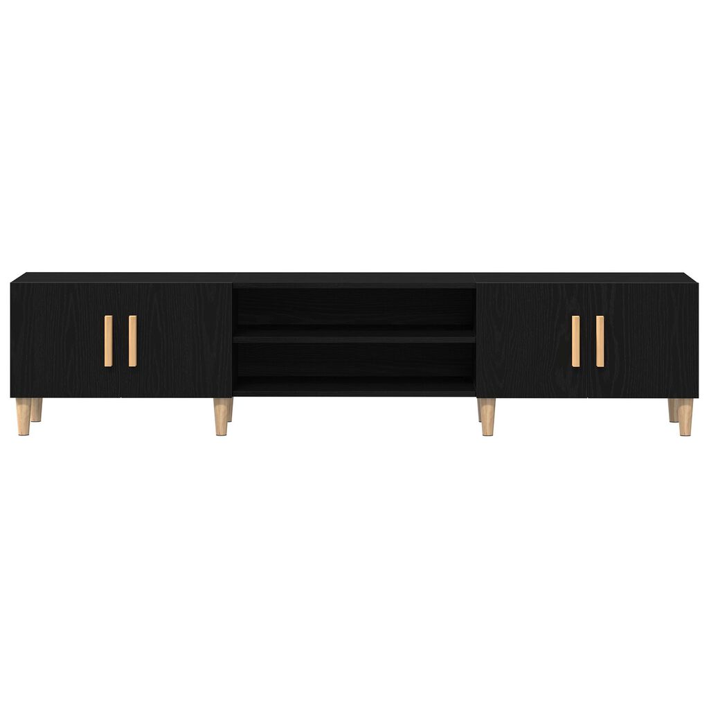 vidaXL Ντουλάπι τηλεόρασης Μαύρο Δρυς 180x31,5x40 εκ Επεξεργασμένο ξύλο