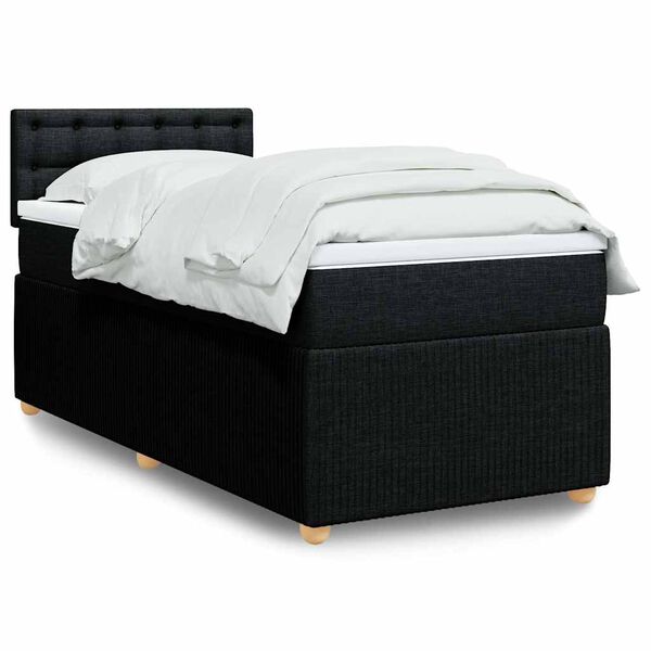 vidaXL &Kappa;&rho;&epsilon;&beta;ά&tau;&iota; Boxspring &mu;&epsilon; &Sigma;&tau;&rho;ώ&mu;&alpha; &Mu;&alpha;ύ&rho;&omicron; 80 x 200 &epsilon;&kappa;. &Upsilon;&phi;&alpha;&sigma;&mu;ά&tau;&iota;&nu;&omicron;