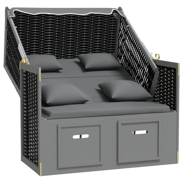 vidaXL &Xi;&alpha;&pi;&lambda;ώ&sigma;&tau;&rho;&alpha; Strandkorb &Alpha;&nu;&theta;&rho;&alpha;&kappa;ί/&Mu;&alpha;ύ&rho;&omicron; &Sigma;&upsilon;&nu;&theta;. &Rho;&alpha;&tau;ά&nu;/&Xi;ύ&lambda;&omicron; &mu;&epsilon; &Mu;&alpha;&xi;&iota;&lambda;ά&rho;&iota;