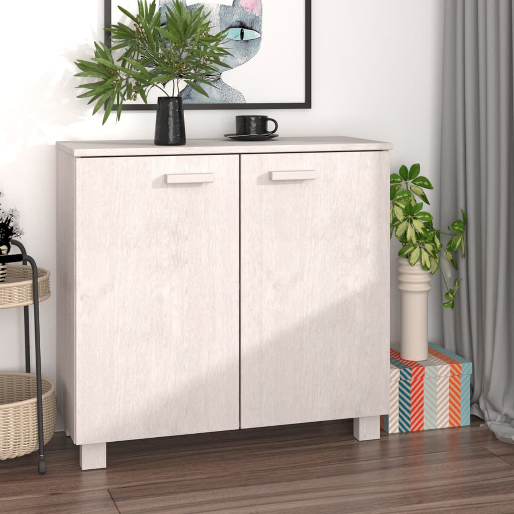 vidaXL Ντουλάπι HAMAR Λευκό 85 x 35 x 80 εκ. από Μασίφ Ξύλο Πεύκου