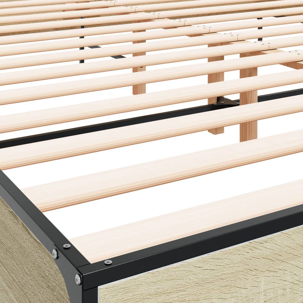 vidaXL Πλαίσιο Κρεβατιού Sonoma Δρυς 180x200 εκ. Επεξ. Ξύλο & Μέταλλο