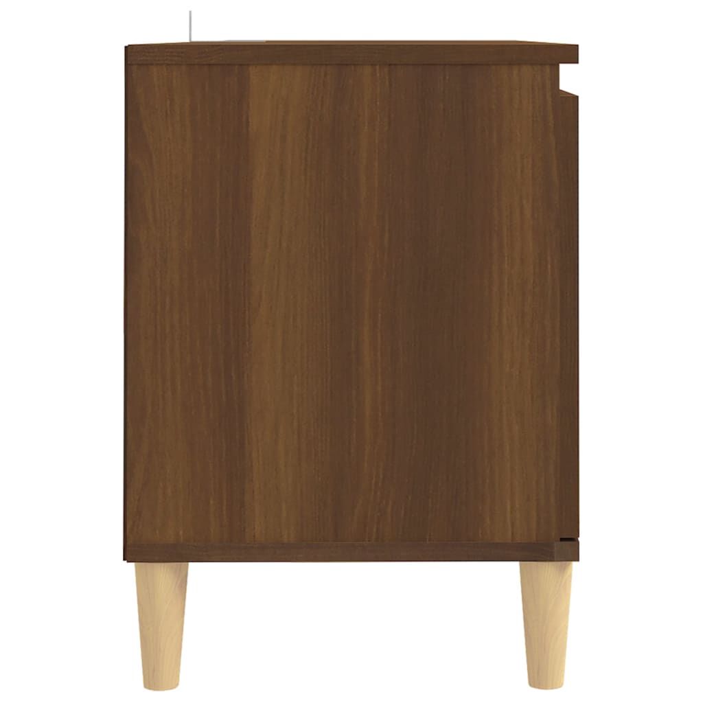 vidaXL Έπιπλο Τηλεόρασης Καφέ Δρυς 103,5x35x50εκ. Μασίφ Ξύλινα Πόδια