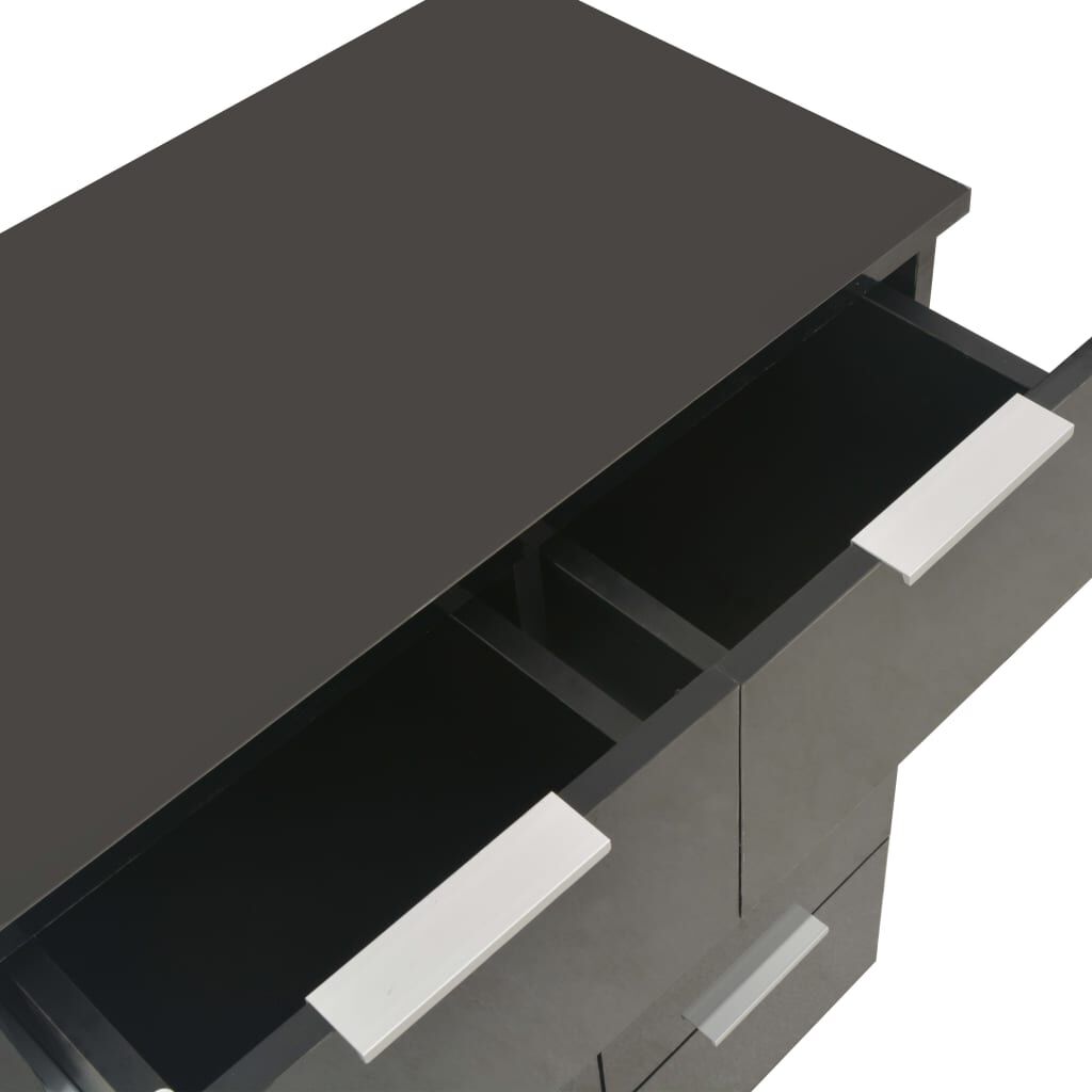 vidaXL Μπουφές Ψηλός Γυαλιστερός Μαύρος 60x35x80εκ. Επεξεργασμένο Ξύλο