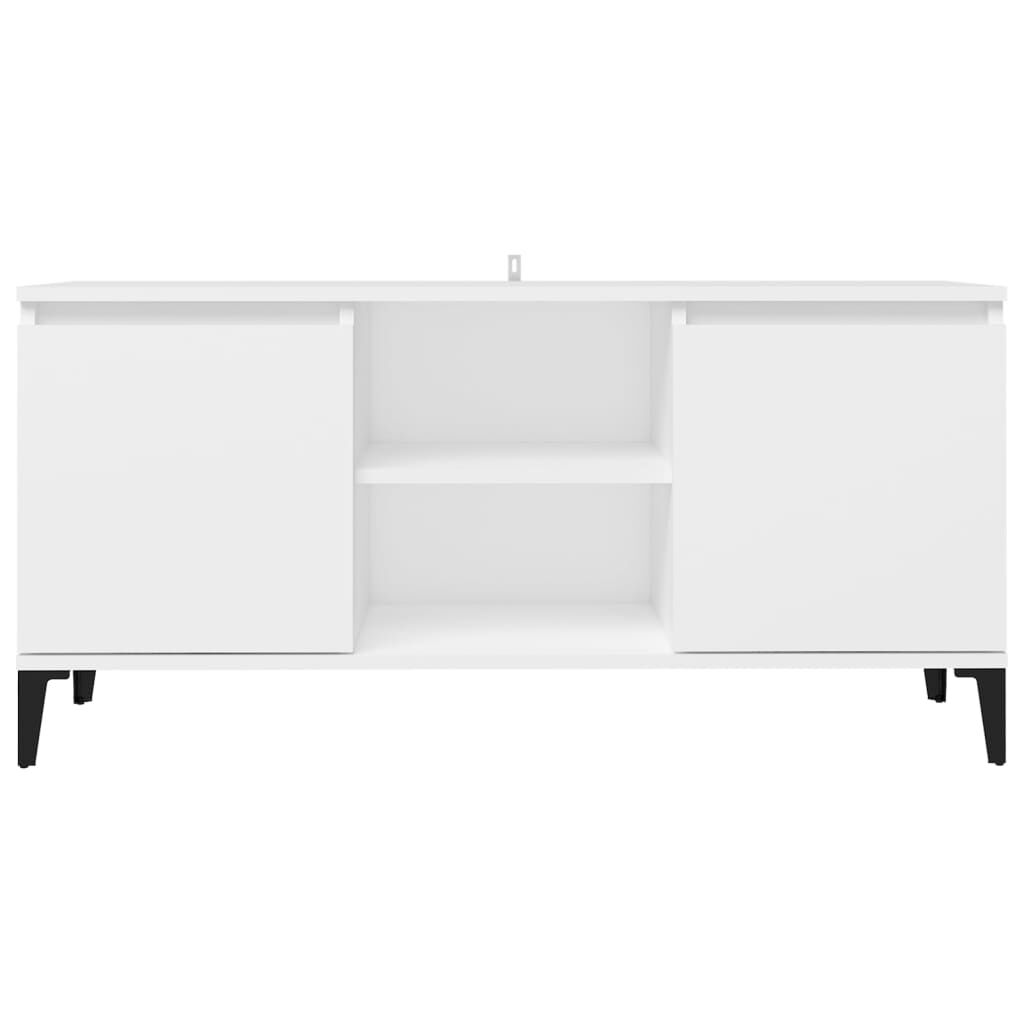 vidaXL Έπιπλο Τηλεόρασης Μεταλ. Λευκό 103,5x35x50 εκ. Μεταλλικά Πόδια