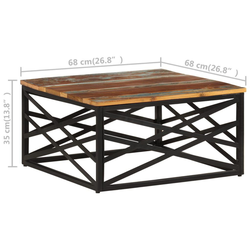 vidaXL Τραπεζάκι Σαλονιού 68 x 68 x 35 εκ. από Ανακυκλωμένο Ξύλο