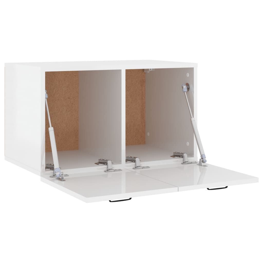vidaXL Ντουλάπι Τοίχου Γυαλιστερό Λευκό 60x36,5x35 εκ. Επεξεργ. Ξύλο
