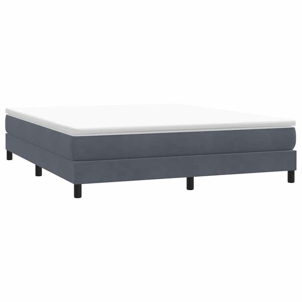 vidaXL Box Spring Κρεβάτι χωρίς στρώμα Σκούρο γκρι 180x220 cm Velvet