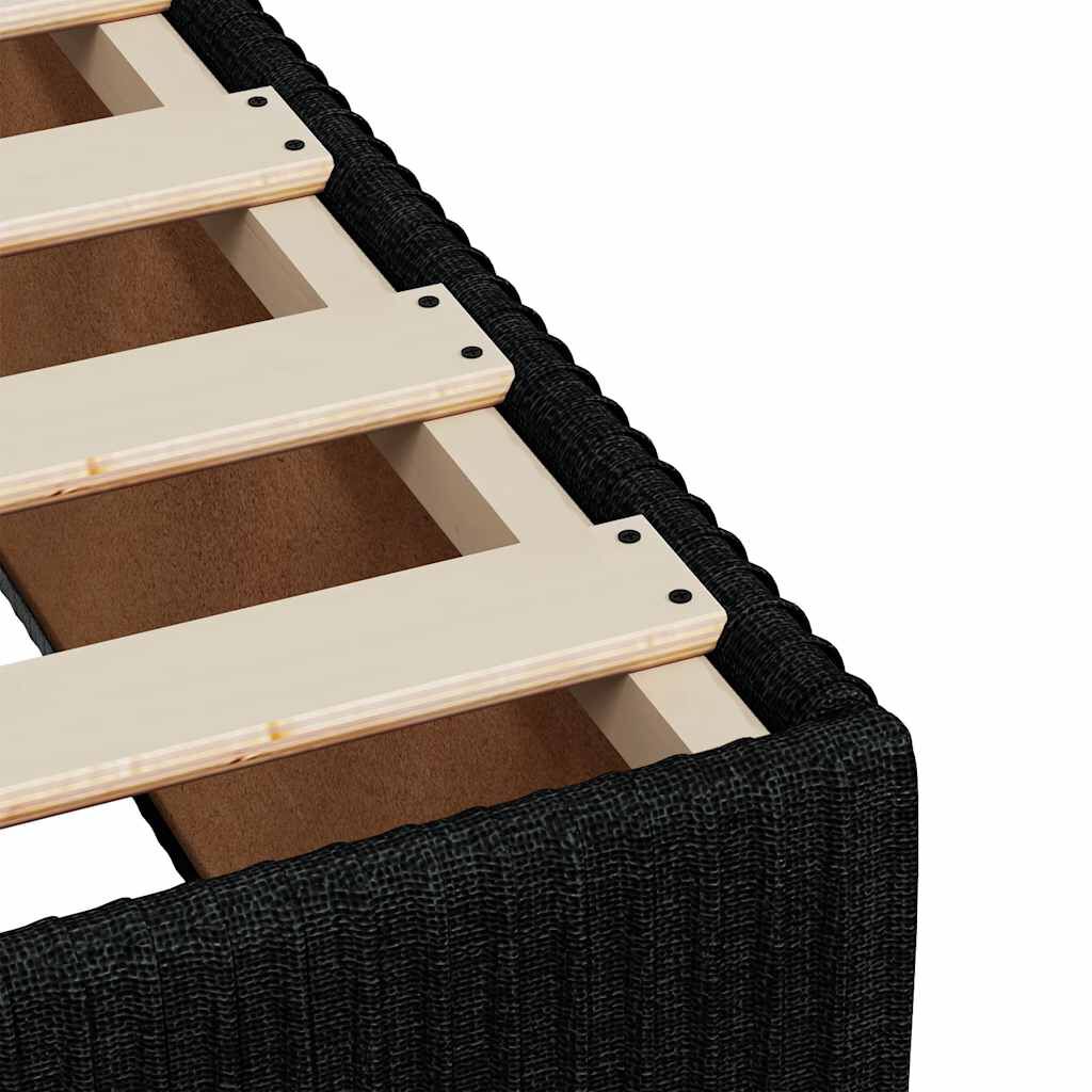 vidaXL Κρεβάτι Boxspring με Στρώμα Μαύρο 120x190 εκ. Υφασμάτινο