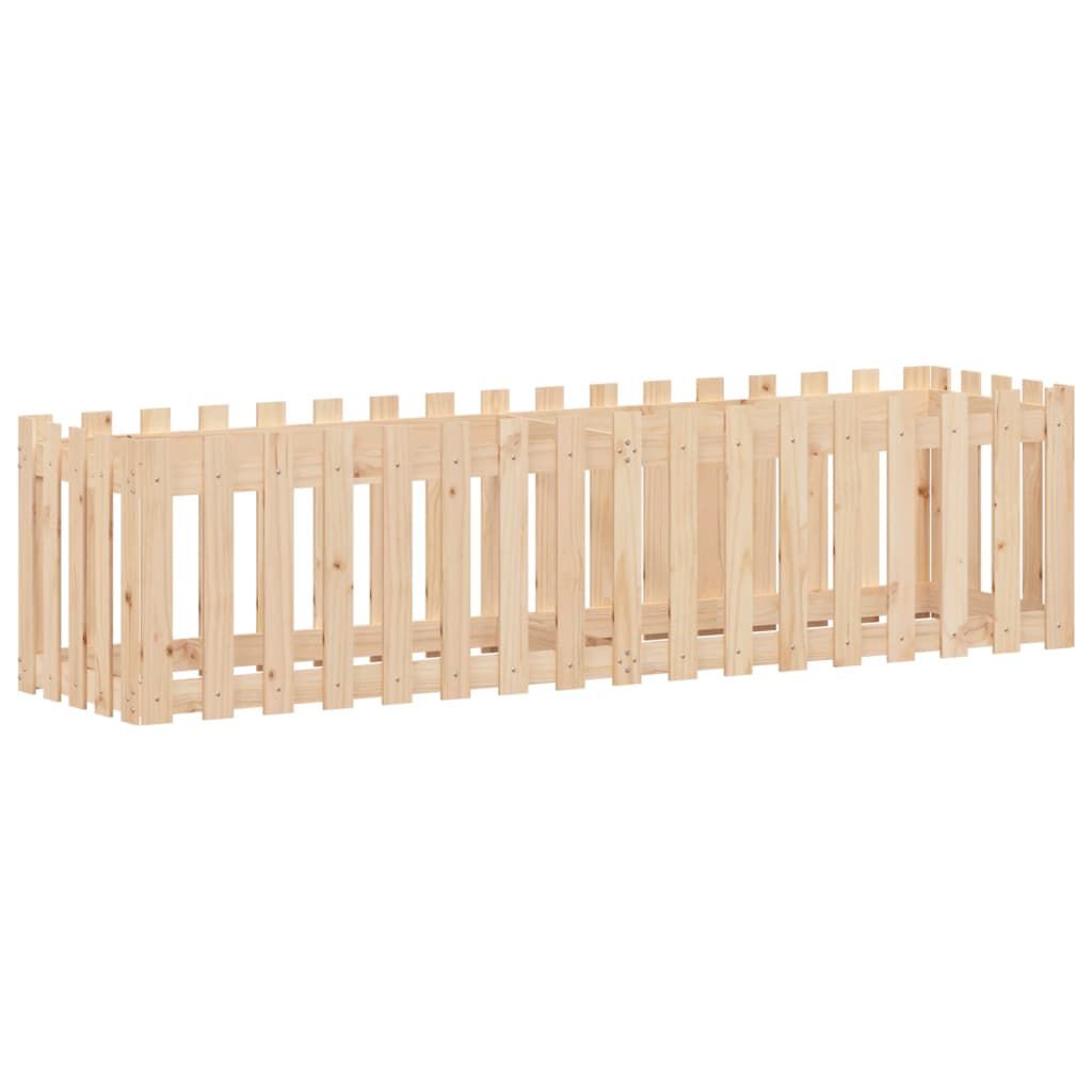 vidaXL Ζαρντινιέρα Υπερυψωμένη Σχ Φράχτη 200 x 50 x 50 εκ. Μασίφ Πεύκο