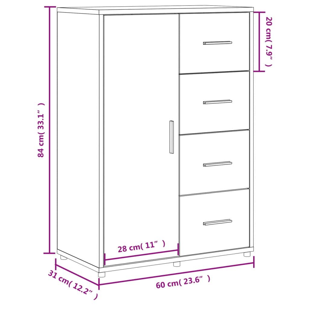 vidaXL Βοηθητικά Ντουλάπια 2 τεμ. Γκρι Σκυρ. 60x31x84 εκ. Επεξ. Ξύλο