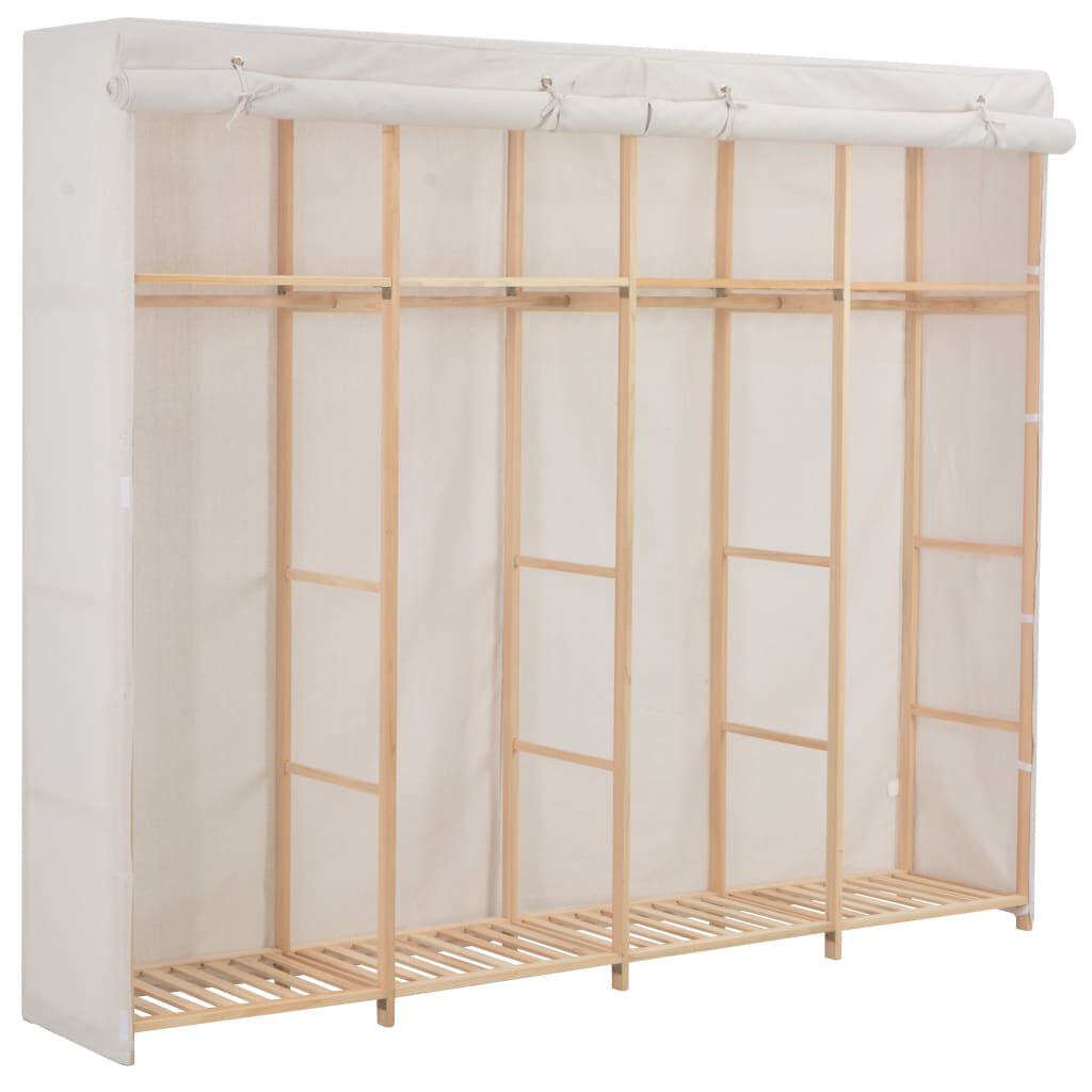 vidaXL Ντουλάπα Λευκή 200 x 40 x 170 εκ. Υφασμάτινη