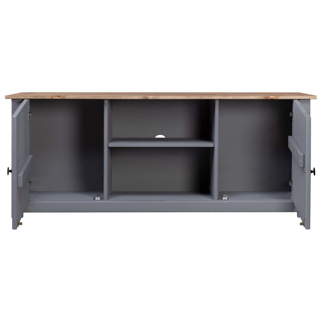 vidaXL Έπιπλο TV Γκρι 120x40x50 εκ. Μασίφ Ξύλο Πεύκου Σειρά Panama