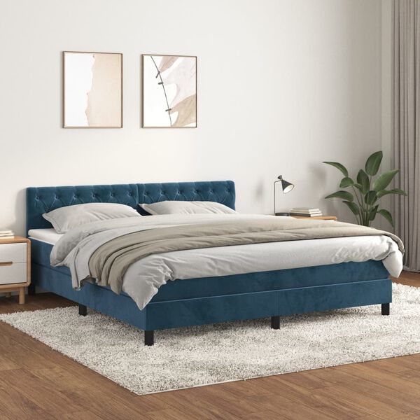 vidaXL &Kappa;&rho;&epsilon;&beta;ά&tau;&iota; Boxspring &mu;&epsilon; &Sigma;&tau;&rho;ώ&mu;&alpha; &Sigma;&kappa;&omicron;ύ&rho;&omicron; &Mu;&pi;&lambda;&epsilon; 160x200 &epsilon;&kappa;. &Beta;&epsilon;&lambda;&omicron;ύ&delta;&iota;&nu;&omicron;
