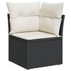 vidaXL Σετ Καναπέ Κήπου 8 pcs Μαύρο και Κρέμα 55 x 55 x 37 εκ