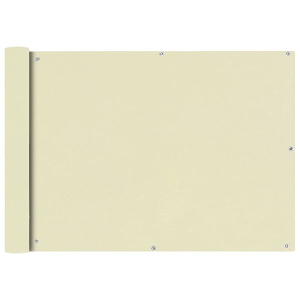 vidaXL Διαχωριστικό Βεράντας Κρεμ 75 x 600 εκ. από Ύφασμα Oxford