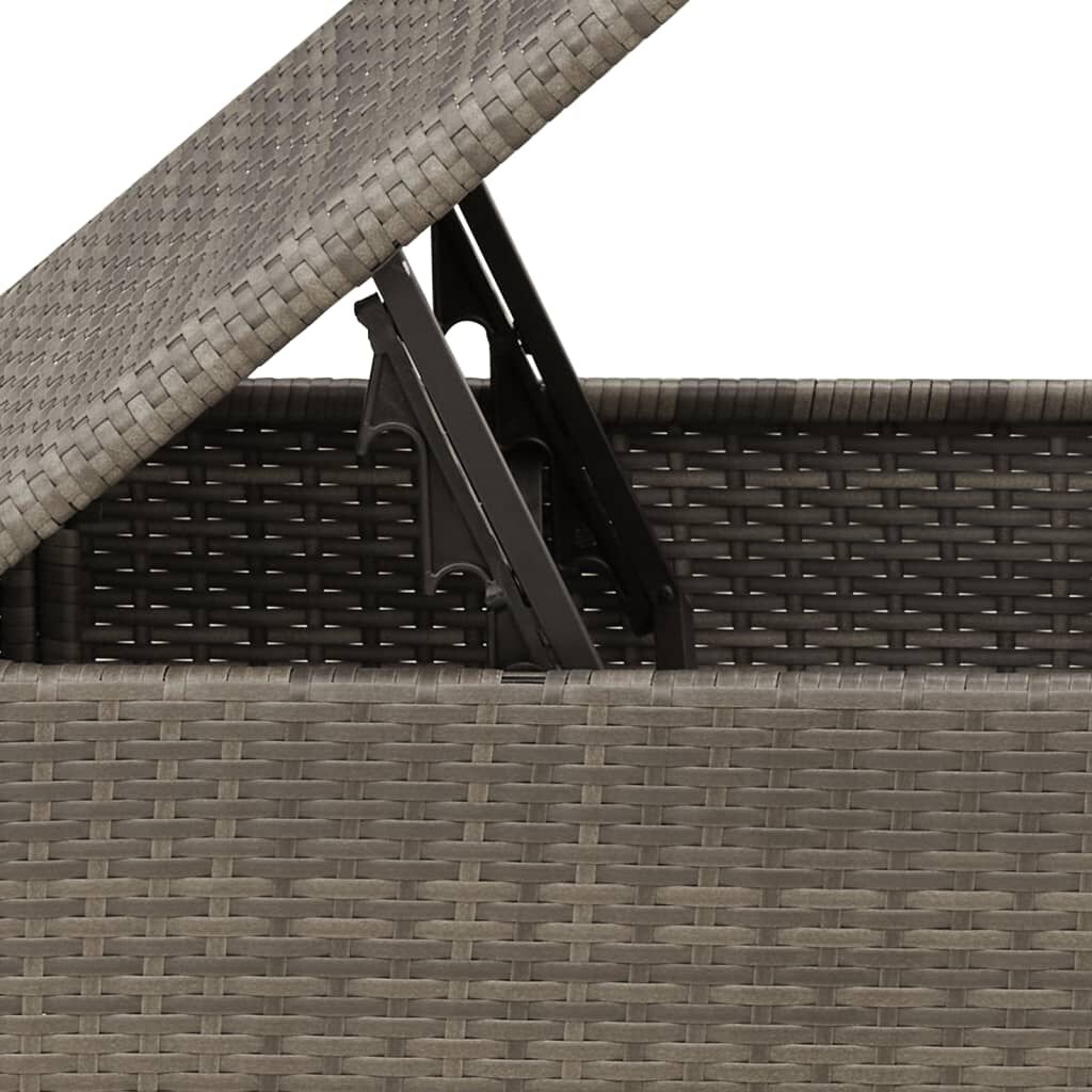 vidaXL Υποπόδιο Κήπου Γκρι 55x55x37 εκ. Συνθετικό Ρατάν με Μαξιλάρι