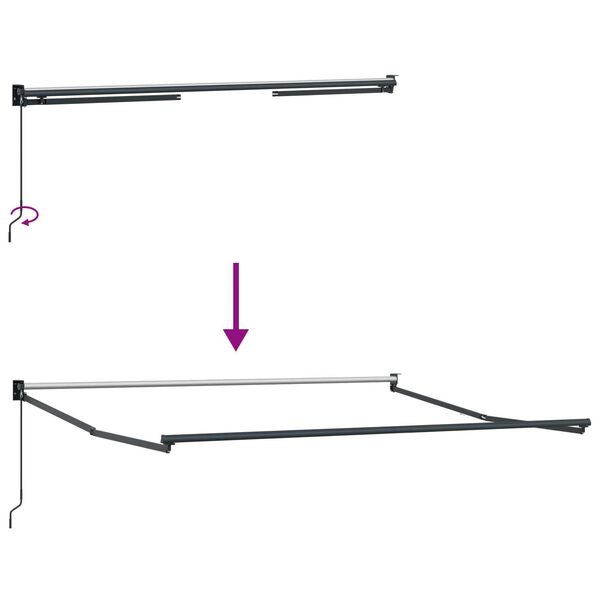 vidaXL Ανασυρόμενη Τέντα Πράσινη και Λευκή 300x250 cm