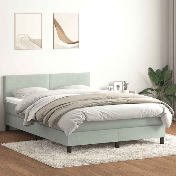 vidaXL &Kappa;&rho;&epsilon;&beta;ά&tau;&iota; Boxspring &mu;&epsilon; &Sigma;&tau;&rho;ώ&mu;&alpha; &Alpha;&nu;&omicron;&iota;&chi;&tau;ό &Gamma;&kappa;&rho;&iota; 140x210 &epsilon;&kappa;. &Beta;&epsilon;&lambda;&omicron;ύ&delta;&iota;&nu;&omicron;