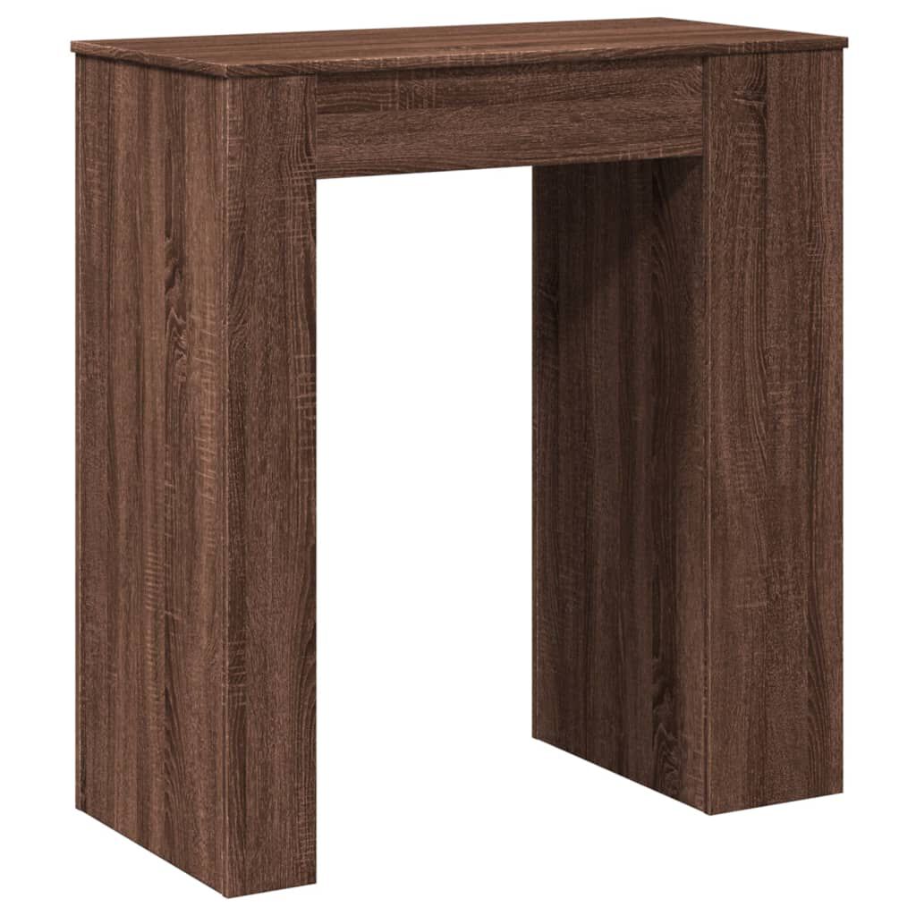vidaXL Τραπέζι Μπαρ με Ράγες Καφέ Δρυς 95x47x103,5 εκ. Επεξεργ. Ξύλο