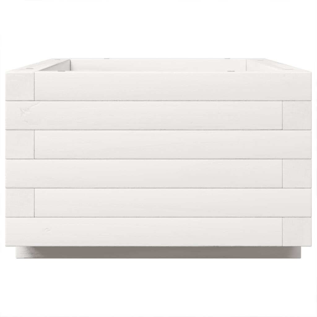vidaXL Ζαρντινιέρα Κήπου Λευκή 70x40x26,5 εκ. από Μασίφ Ξύλο Πεύκου