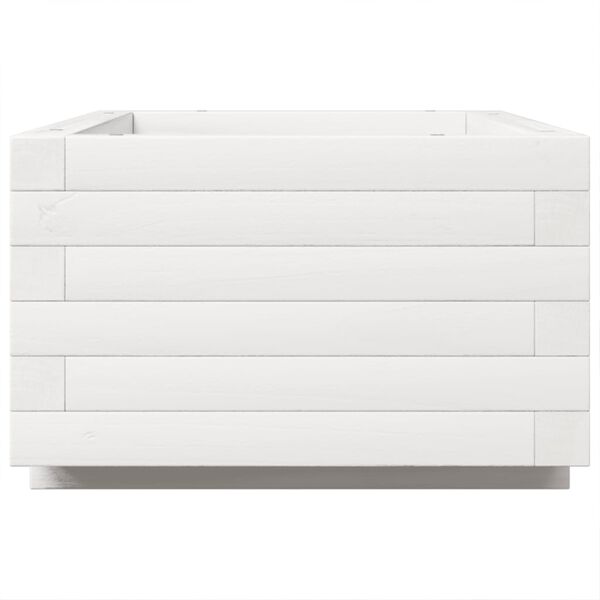 vidaXL Ζαρντινιέρα Κήπου Λευκή 70x40x26,5 εκ. από Μασίφ Ξύλο Πεύκου