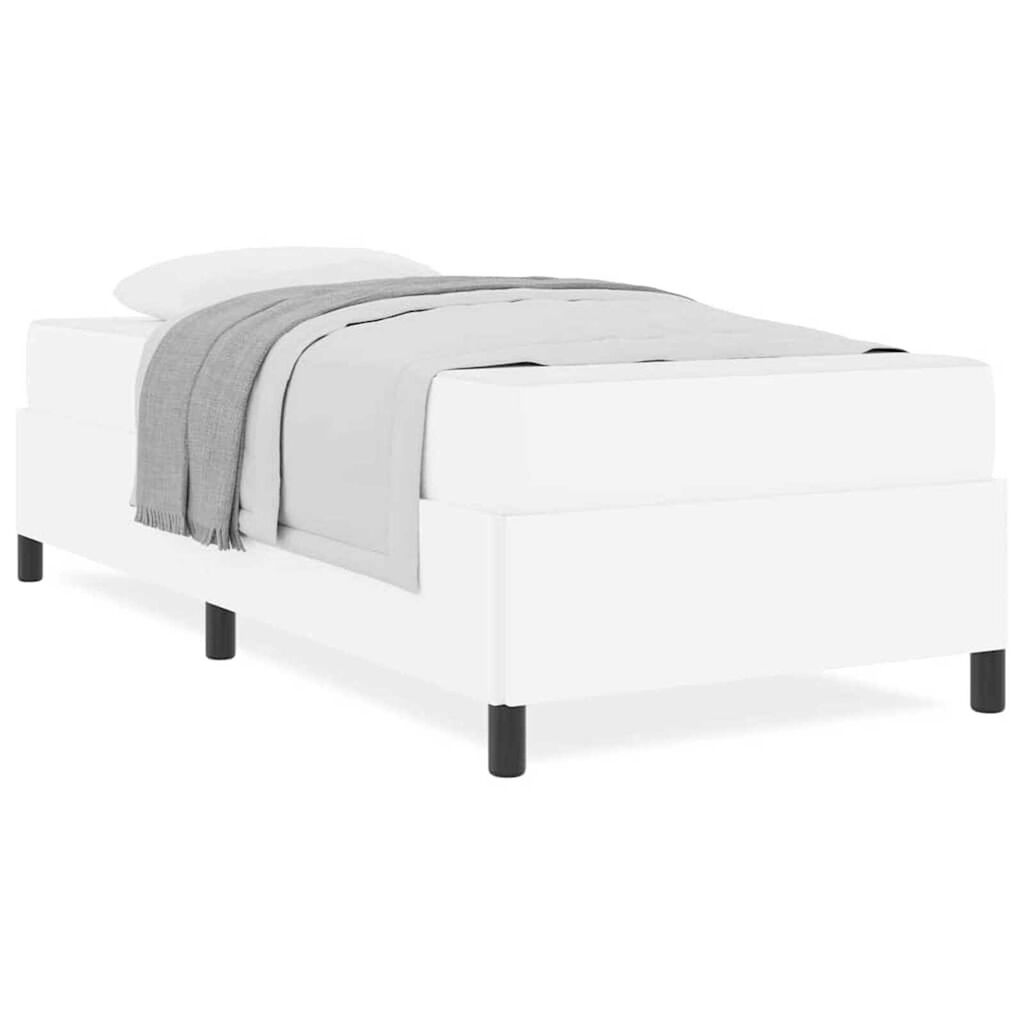 vidaXL Σκελετός κρεβατιού με στρώμα Λευκό 100 x 200 cm Τεχνητό δέρμα