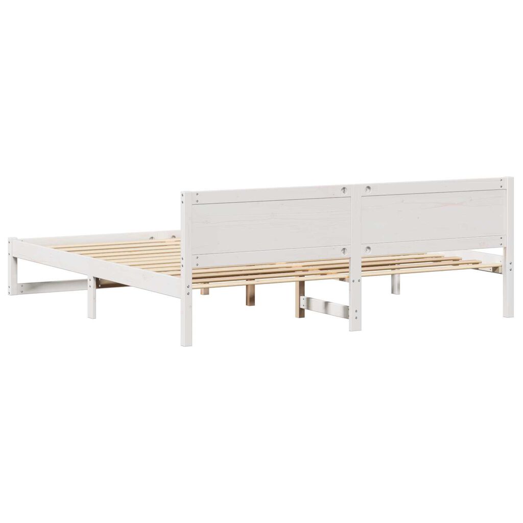 vidaXL Σκελετός Κρεβατιού Λευκό 200 x 200 cm Μασίφ ξύλο πεύκου