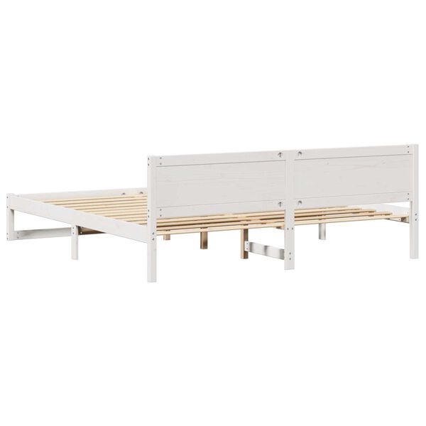 vidaXL Σκελετός Κρεβατιού Λευκό 200 x 200 cm Μασίφ ξύλο πεύκου