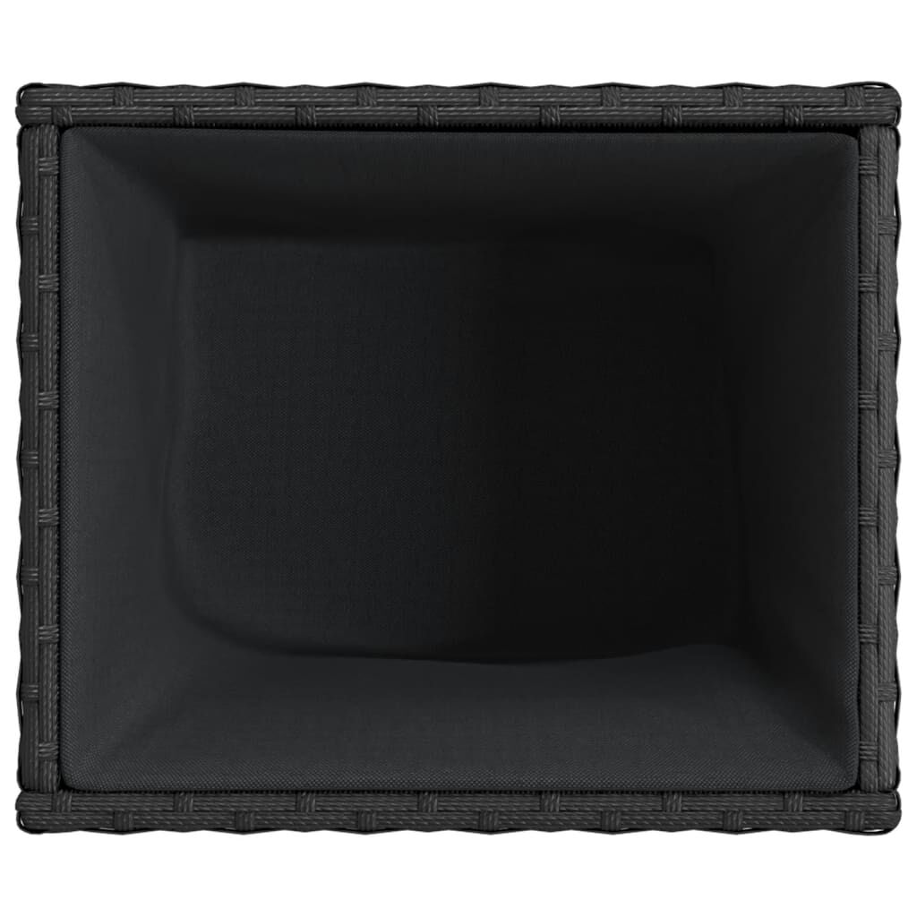 vidaXL Ζαρντινιέρες Κήπου 2 τεμ. Μαύρη 36x30x32εκ. από Συνθετικό Ρατάν