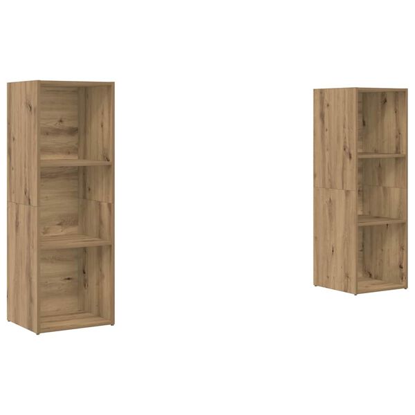 vidaXL &Sigma;&epsilon;&tau; &epsilon;&pi;ί&pi;&lambda;&omicron;&upsilon; &tau;&eta;&lambda;&epsilon;ό&rho;&alpha;&sigma;&eta;&sigmaf; 2 pcs Artisan Oak 107 x 35 x 37 cm