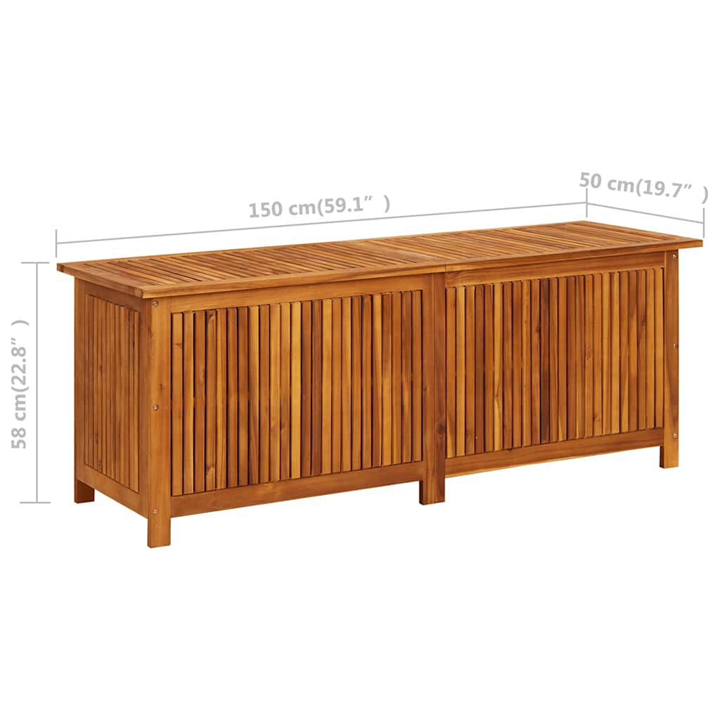 vidaXL Μπαούλο Αποθήκευσης Κήπου 150x50x58 εκ. από Μασίφ Ξύλο Ακακίας