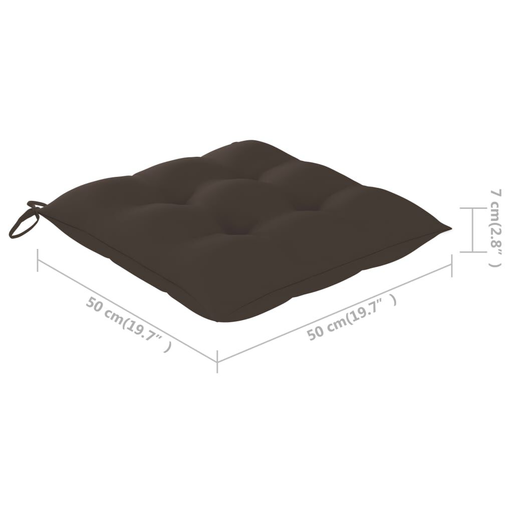vidaXL Καρέκλες Κήπου 2 τεμ. από Μασίφ Ξύλο Teak με Taupe Μαξιλάρια