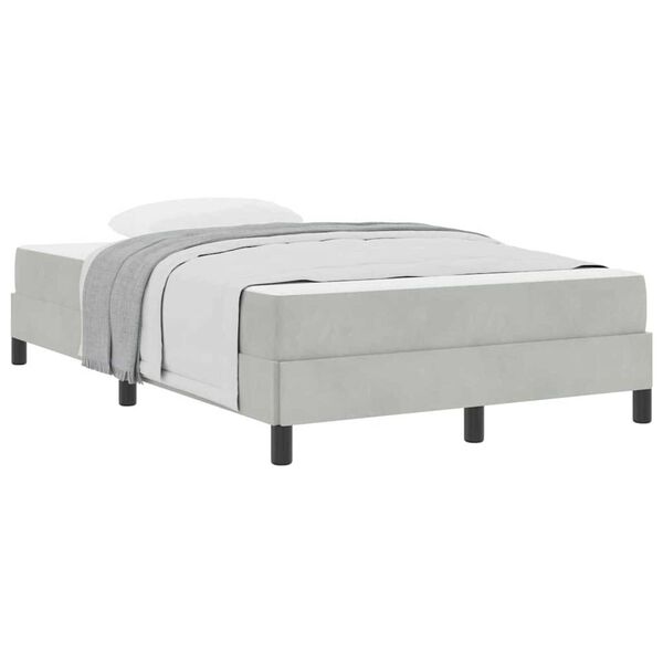 vidaXL Κρεβάτι box spring με στρώμα Ανοιχτό γκρι 120 x 190 cm Βελούδο