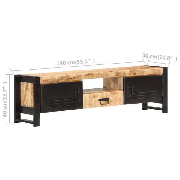 vidaXL Έπιπλο Τηλεόρασης 140 x 30 x 40 εκ. από Ακατέργαστο Ξύλο Μάνγκο