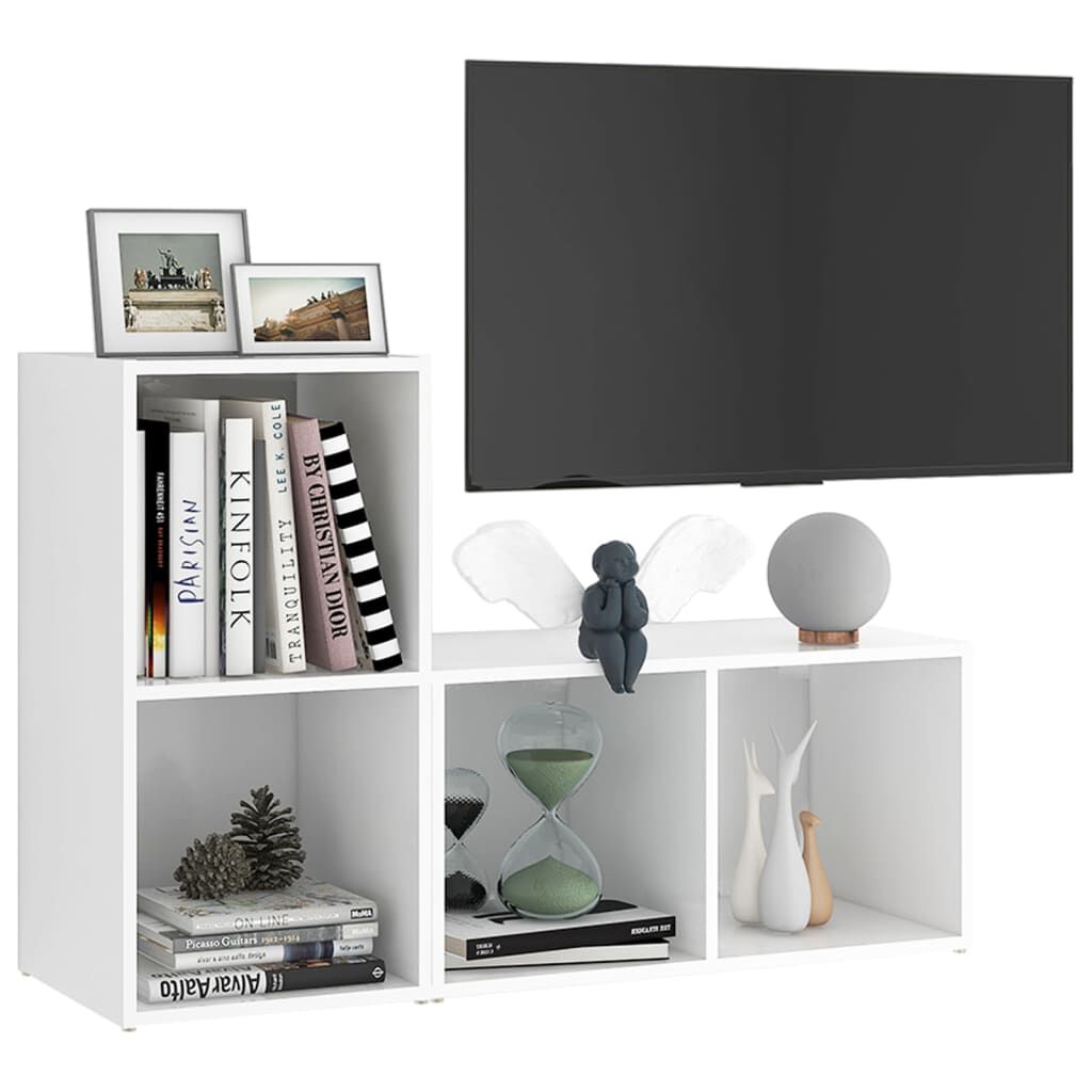 vidaXL Έπιπλα Τηλεόρασης 2 τεμ. Λευκά 72 x 35 x 36,5 εκ. Επεξ. Ξύλο