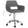 vidaXL Καρέκλα Τραπεζαρίας Περιστρεφόμενη Σκούρο Γκρι Υφασμάτινη