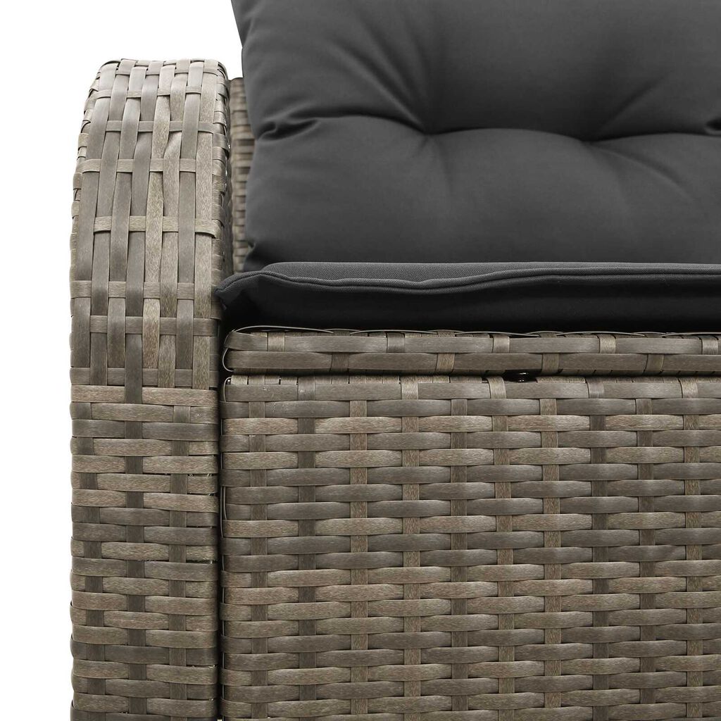 vidaXL Καναπές Κήπου με μαξιλάρι Γκρι 124 x 62 x 69cm συνθετικό ρατάν