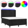 vidaXL &Kappa;&rho;&epsilon;&beta;ά&tau;&iota; Boxspring &mu;&epsilon; &Sigma;&tau;&rho;ώ&mu;&alpha; & LED &Mu;&alpha;ύ&rho;&omicron; 140x200 &epsilon;&kappa;. &Beta;&epsilon;&lambda;&omicron;ύ&delta;&iota;&nu;&omicron;