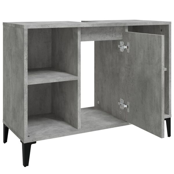 vidaXL Ντουλάπι Νιπτήρα Γκρι Σκυρ. 80 x 33 x 60 εκ. Επεξεργασμένο Ξύλο