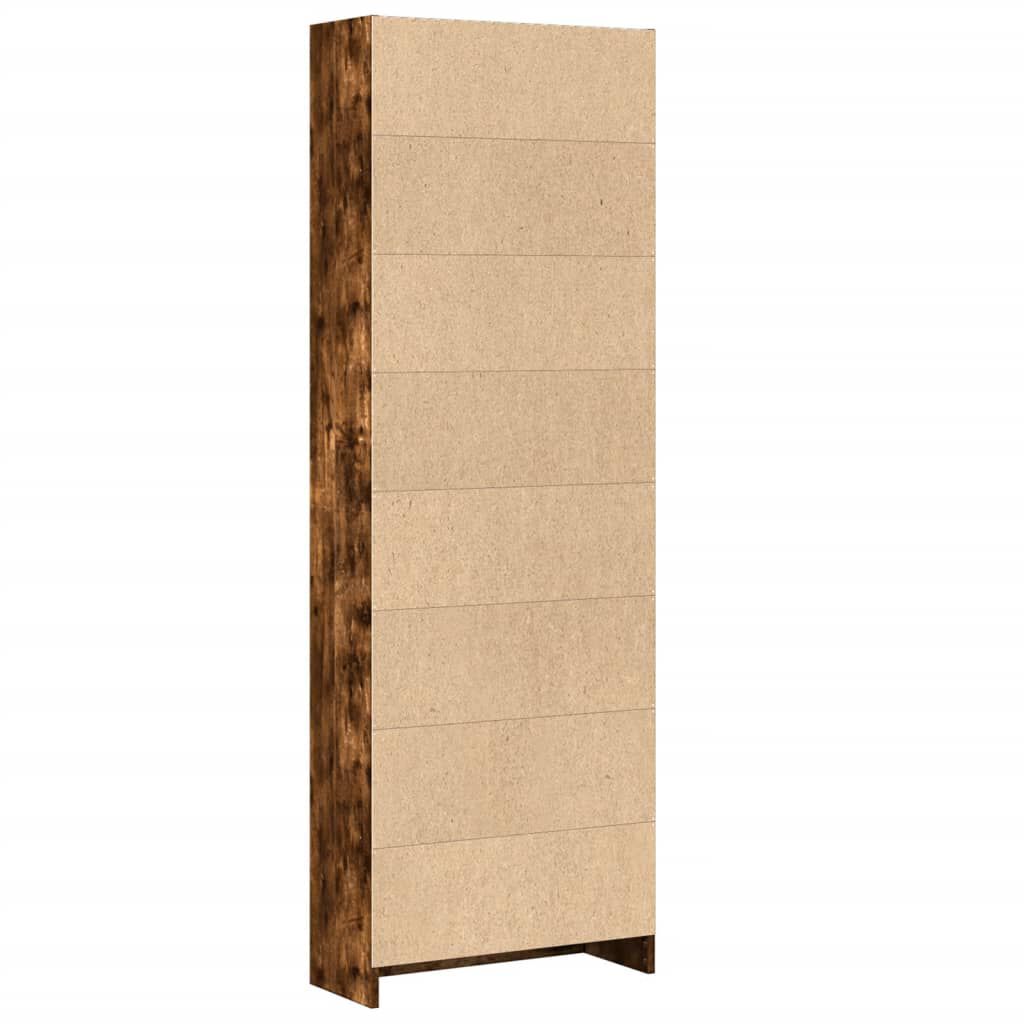 vidaXL Βιβλιοθήκη Καπνιστή Δρυς 60x24x176 εκ. από Επεξεργασμένο Ξύλο
