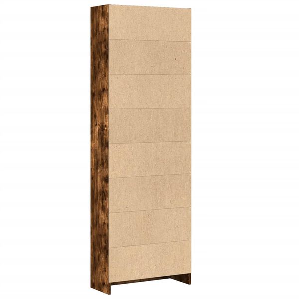 vidaXL Βιβλιοθήκη Καπνιστή Δρυς 60x24x176 εκ. από Επεξεργασμένο Ξύλο
