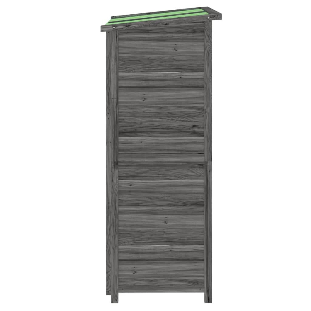 vidaXL Αποθήκη Εργαλείων Κήπου Γκρι 83x57x140 εκ. Μασίφ Ξύλο Πεύκου