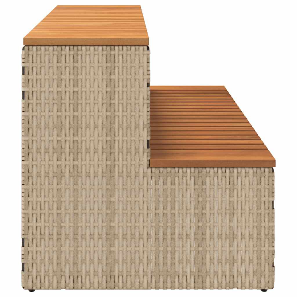 vidaXL Βήμα υδρομασάζ Μπεζ 100x50x50,5 εκ. Συνθετικό Ρατάν/Ακακίας