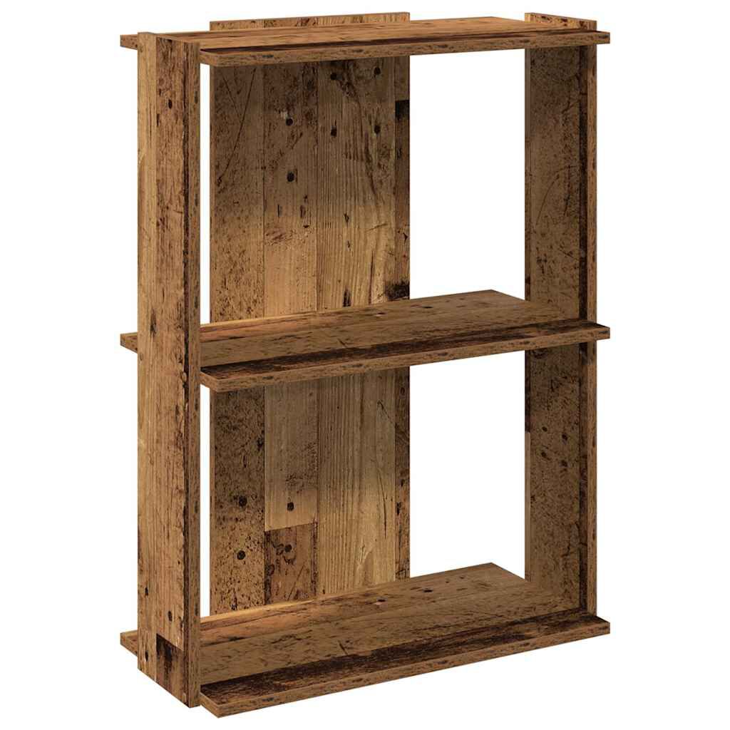 vidaXL Βιβλιοθήκη 3 επιπέδων Παλιό Ξύλο 60x30x80 cm Ξύλινη κατασκευή