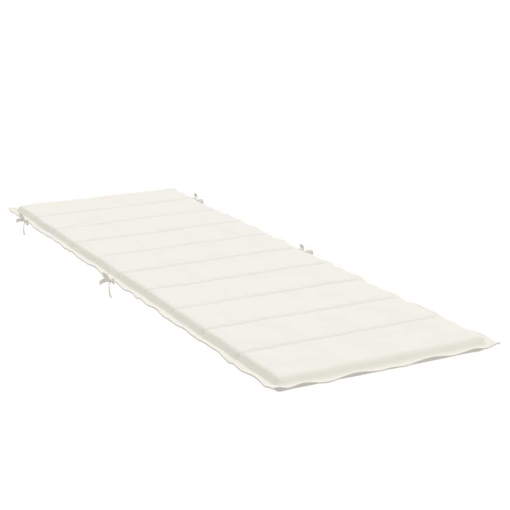 vidaXL Μαξιλάρι Ξαπλώστρας Κρεμ 186x58x4 εκ. Ύφασμα