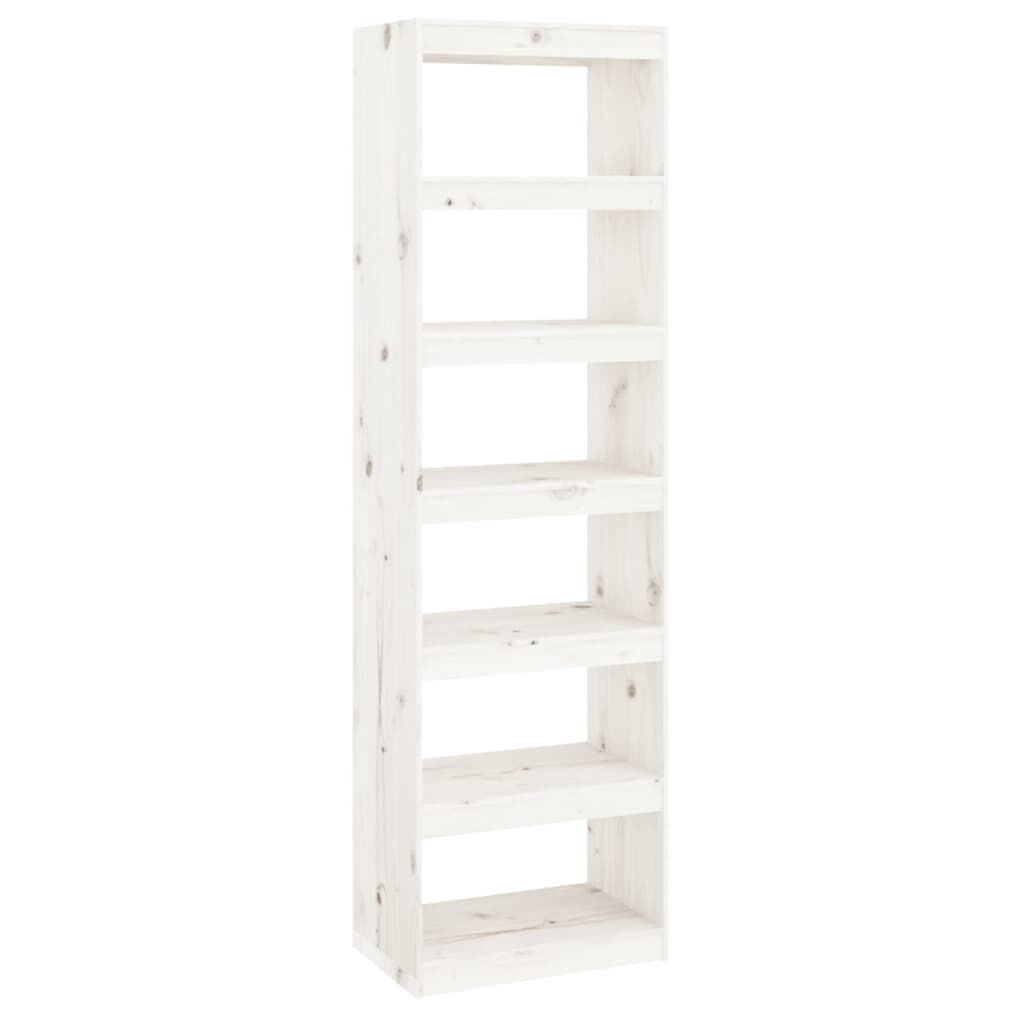 vidaXL Βιβλιοθήκη/Διαχωριστικό Χώρου Λευκή 60x30x199,5 εκ. Μασίφ Πεύκο
